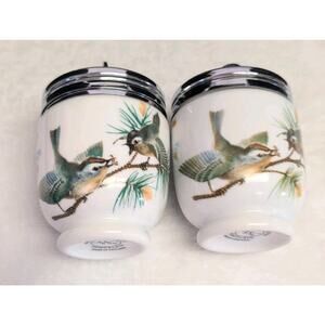 Royal Worcester porcelain egg coddlers (2) vintage Birds